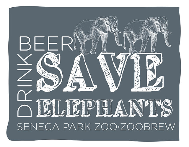 ZooBrew logo: Drink Beer, Save Elephants