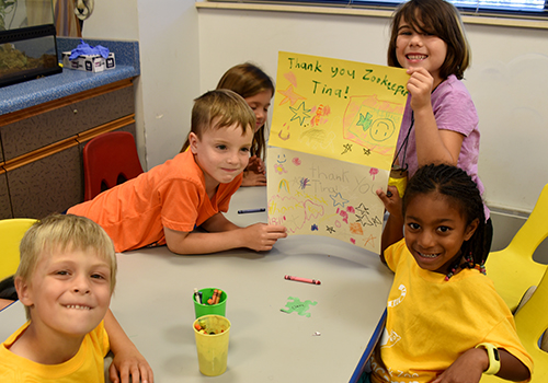 ZooCampers smiling with crafts